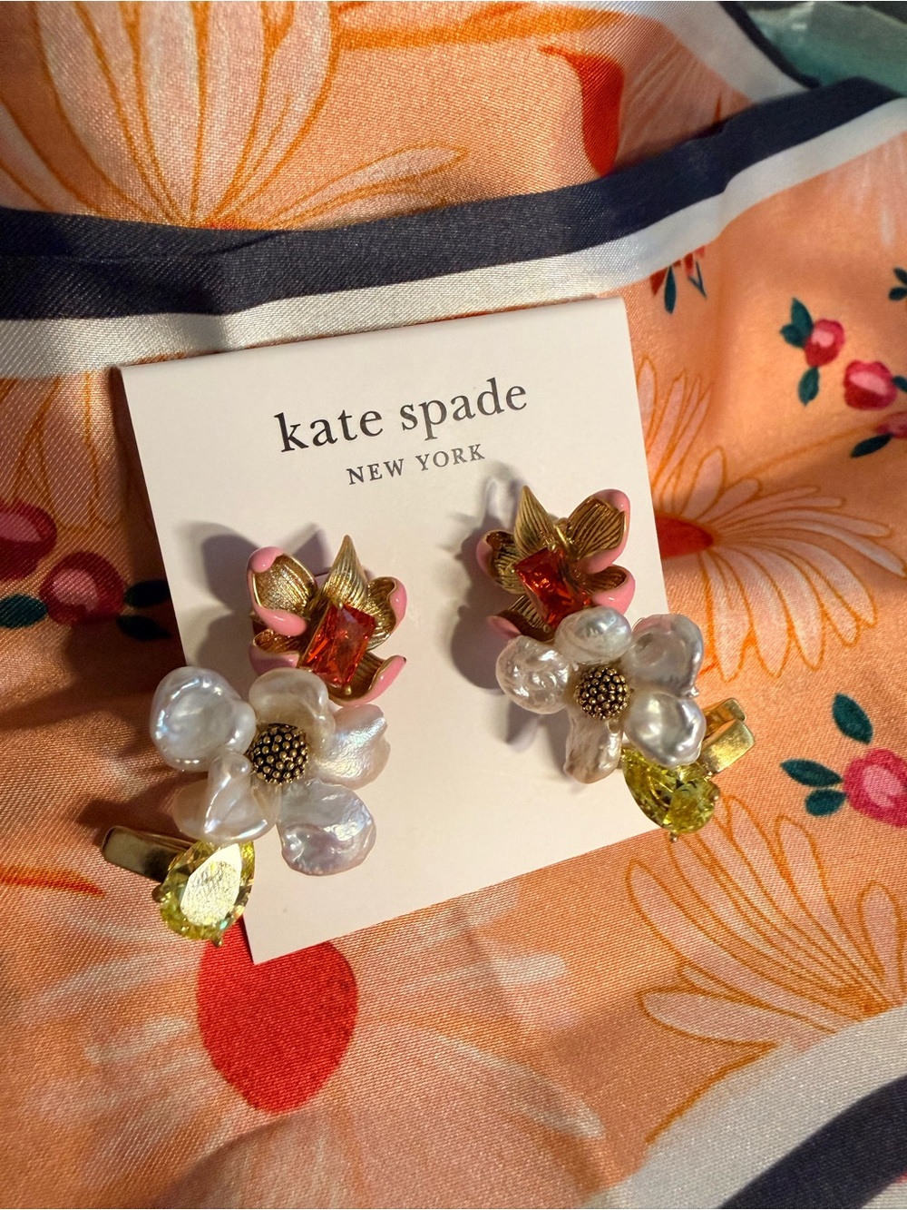 kate spade New York Floral Frenzy Ear Pin/Cuff Earrings